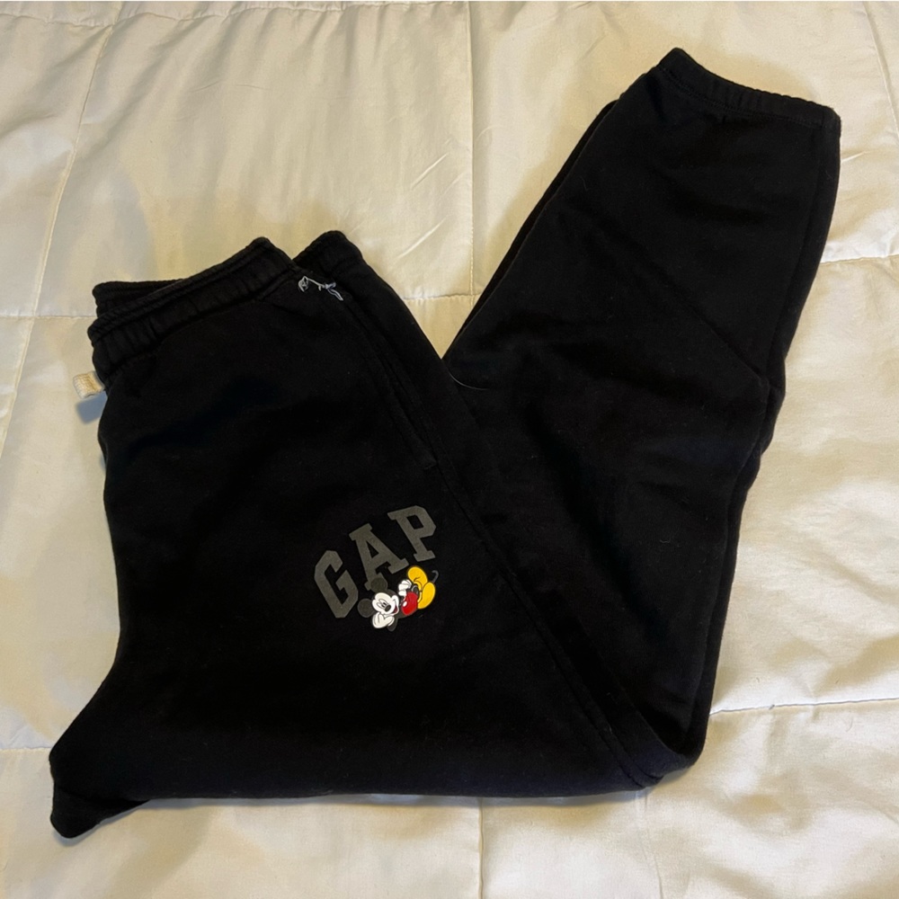 Gap Disney Mickey Mouse Boys Fleece Black Joggers
